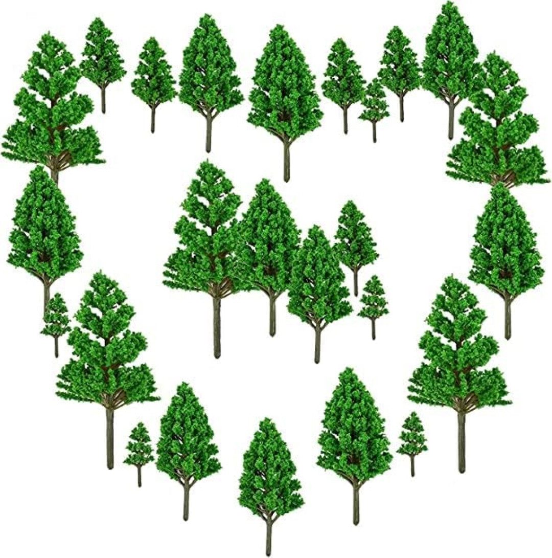 LA CUTE Modellbausatz 25 Künstliche Minibäume für Miniaturgärten, Dioramen und Modellbau, (Künstliche Minibäume, perfekt für Dioramen und Miniaturgärten, 25-tlg., 25 Stück Modellbäume für Miniatur- und Landschaftsgestaltung), Vielfältige Größen für kreative Gestaltung Miniaturgärten Dioramen