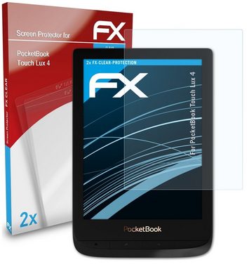 atFoliX Schutzfolie Displayschutz für PocketBook Touch Lux 4, (2 Folien), Ultraklar und hartbeschichtet