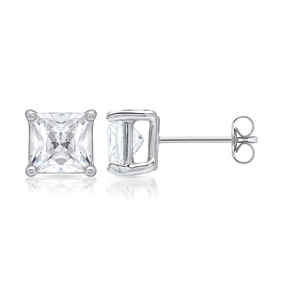 Unique Paar Ohrstecker Quadratischer Ohrstecker 925 Sterling Silber + Zirkonia SE0020 – Bild 3 von 3