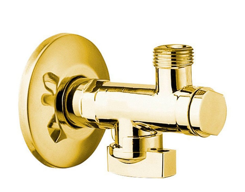 Umsteller Eckventil mit Mutter, 1/2"x 3/8", Gold
