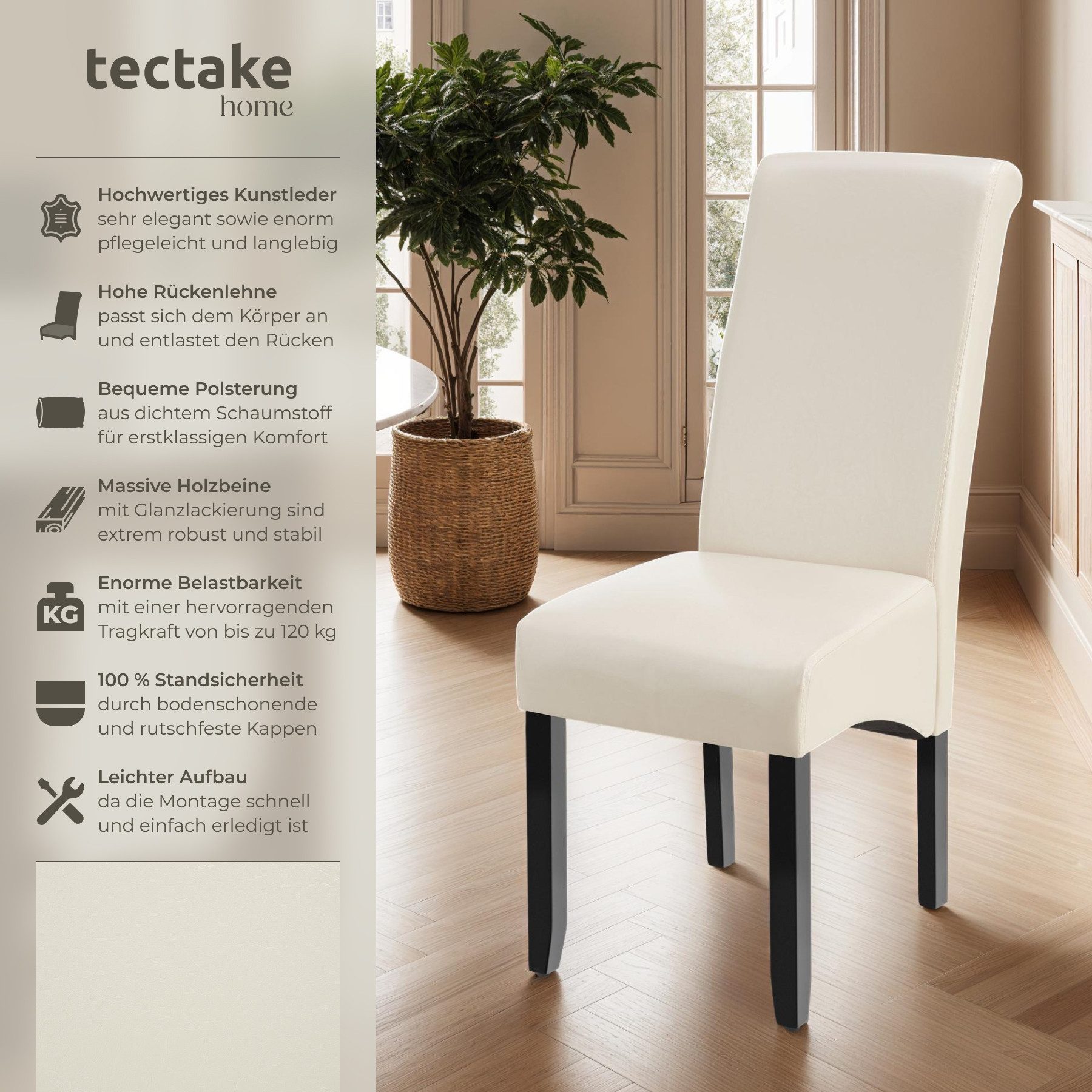 tectake Esszimmerstuhl (4er Set, 4 St), günstig online kaufen