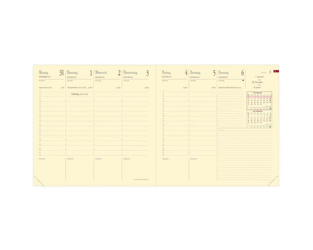 Thumbnail - Quo Vadis Buchkalender Buchkalender Executif Prestige 16x16cm Luna Leder rosa 2026