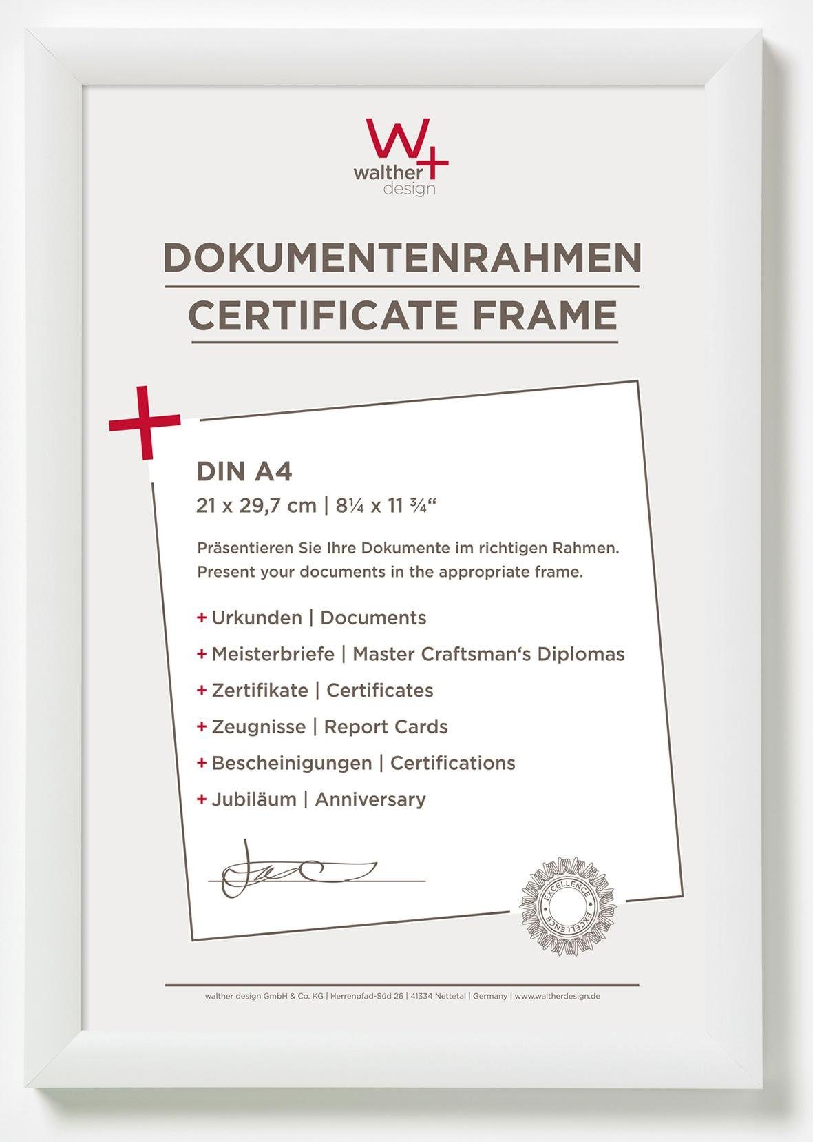 Walther Bilderrahmen Trendstyle Kunststoffrahmen KP130W weiss 21x29,7cm