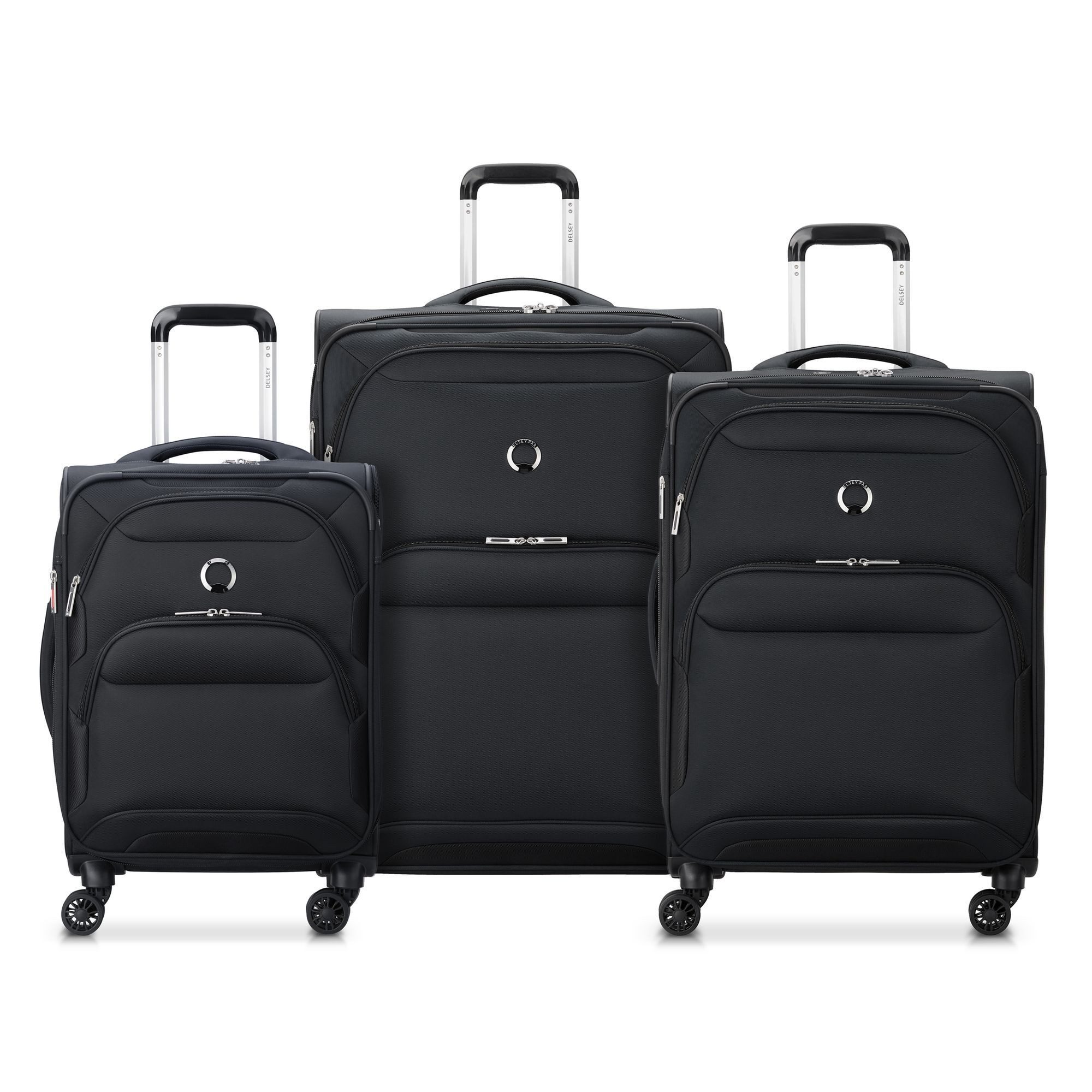 Delsey Paris Trolleyset Sky Max 2.0, 4 Rollen, (3-teilig, 3 tlg), Polyester