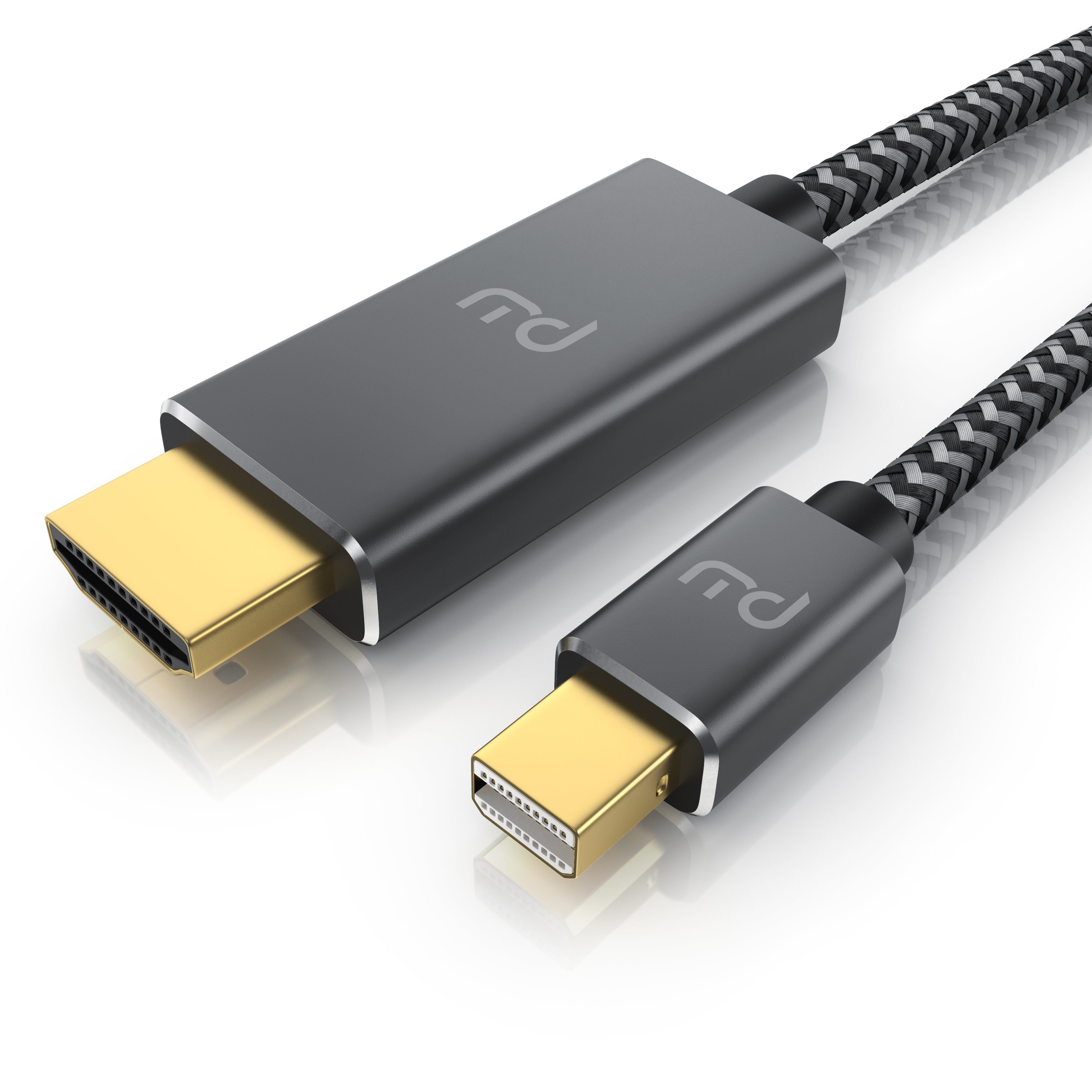 Primewire 4k mDP 1.4 zu Hdmi 2.0 Kabel / Adapter 4k@60Hz Thunderbolt 1-2 - 2m Audio- & Video-Kabel, Mini DisplayPort, HDMI Typ A (200 cm), für Gaming-Monitor und PC, flüssige, gestochen scharfe Bildwiedergabe