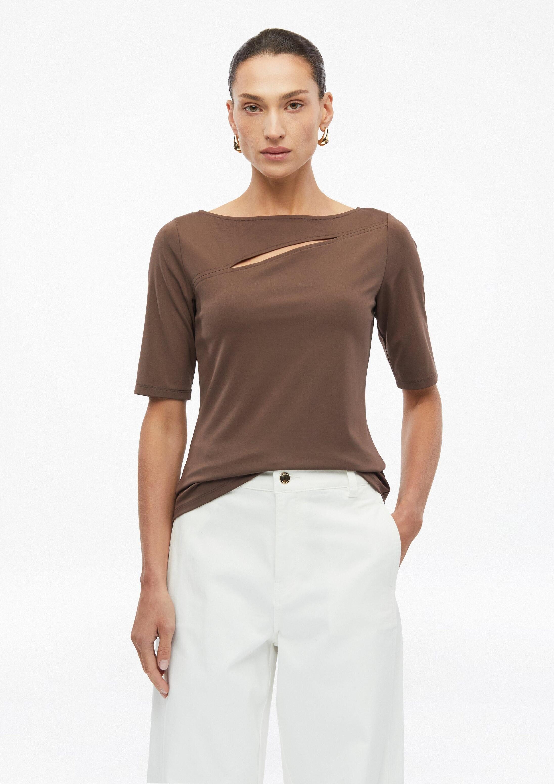 s.Oliver Kurzarmshirt T-Shirt Jersey-T-Shirt im Slim Fit mit Cut-out