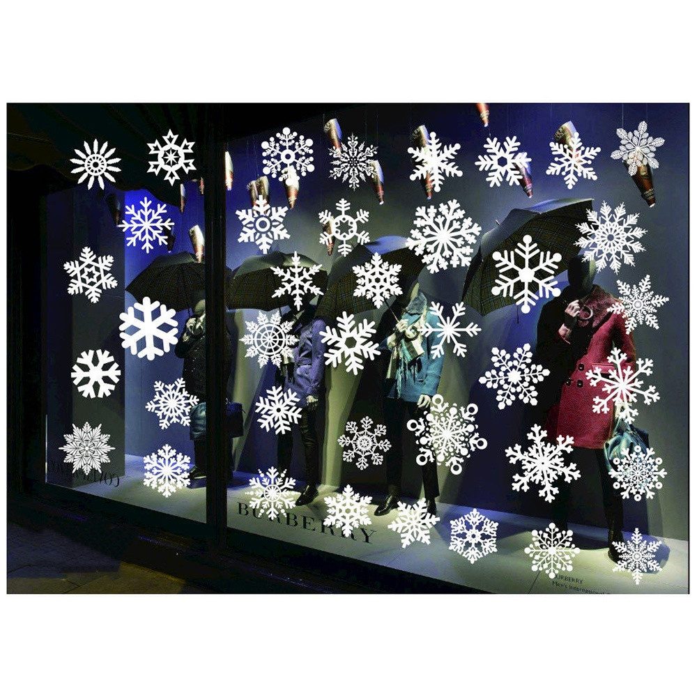 Coonoor Fenstersticker Fensterbilder Weihnachten Selbstklebend, Weihnachtsdeko Fenster, Groß Fensterbild Winter für Glas Tür Fensterdeko Weihnachten Deko