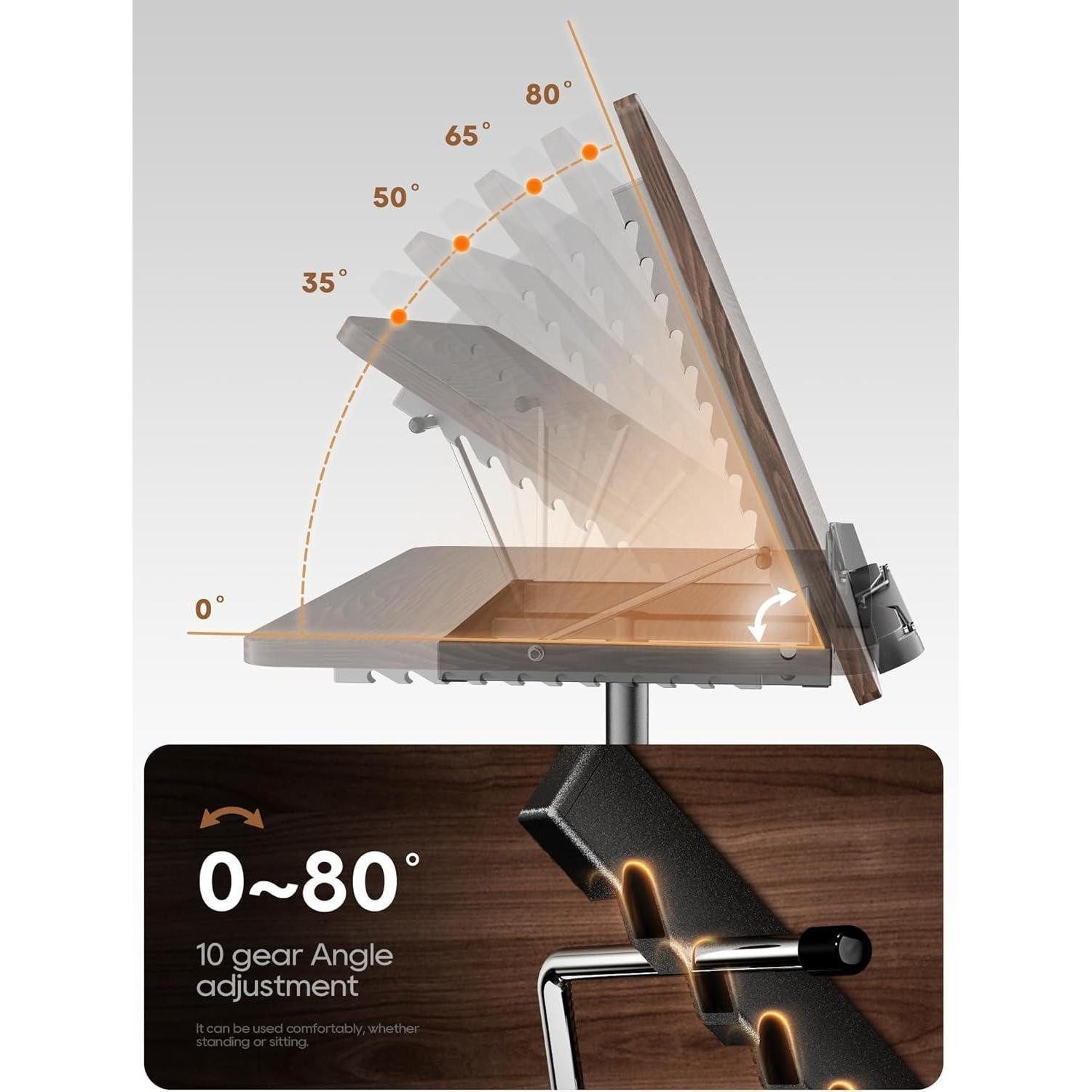 LuxusKollektion Buchstütze Verstellbarer Buchständer Dual-Use Boden- und Tischhalter Schwarz