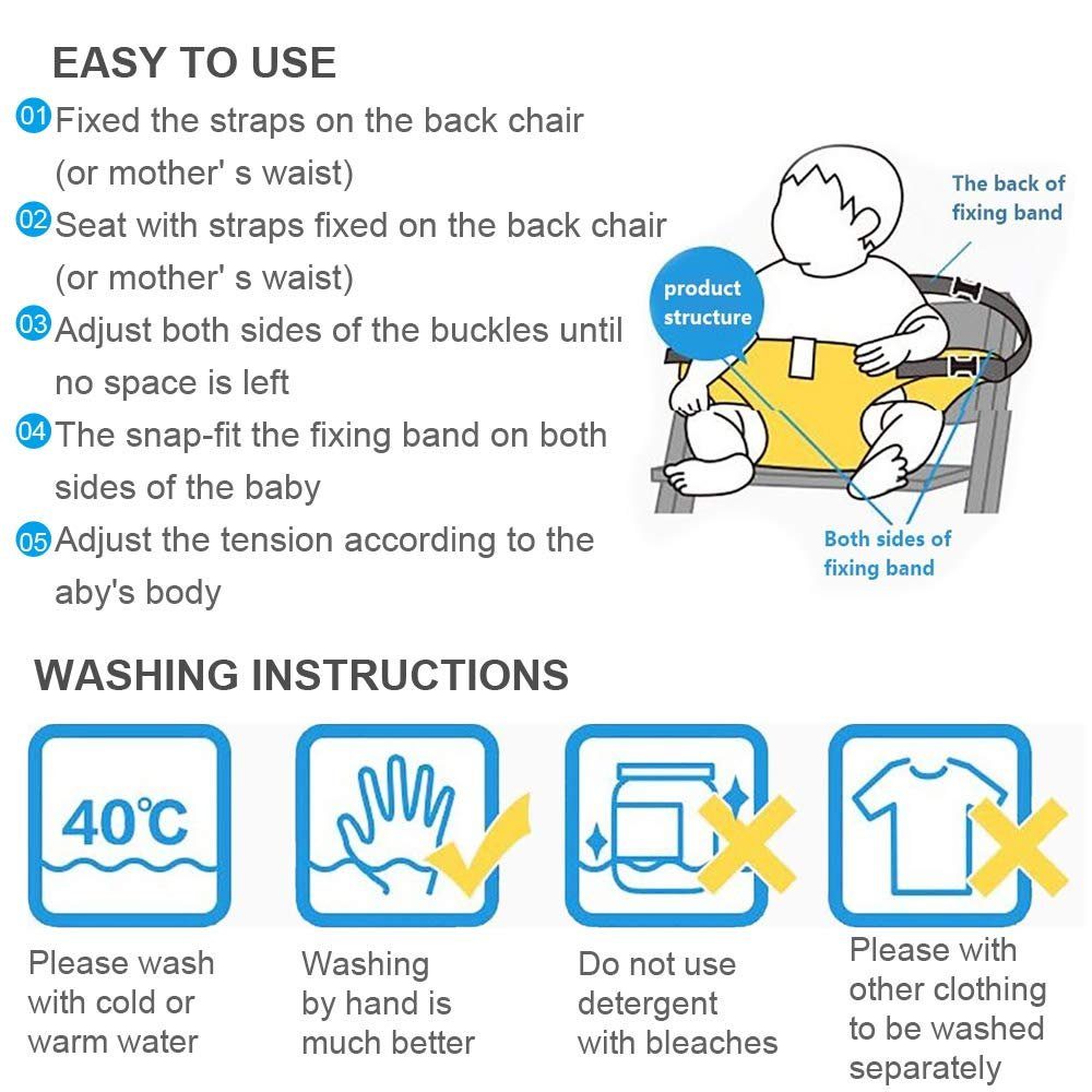 Tragbarer Sicherheitsgurt für Rosa Hochstuhl,für Baby Stuhl-Sitzgurt Jormftte Hochstuhl-Gurt