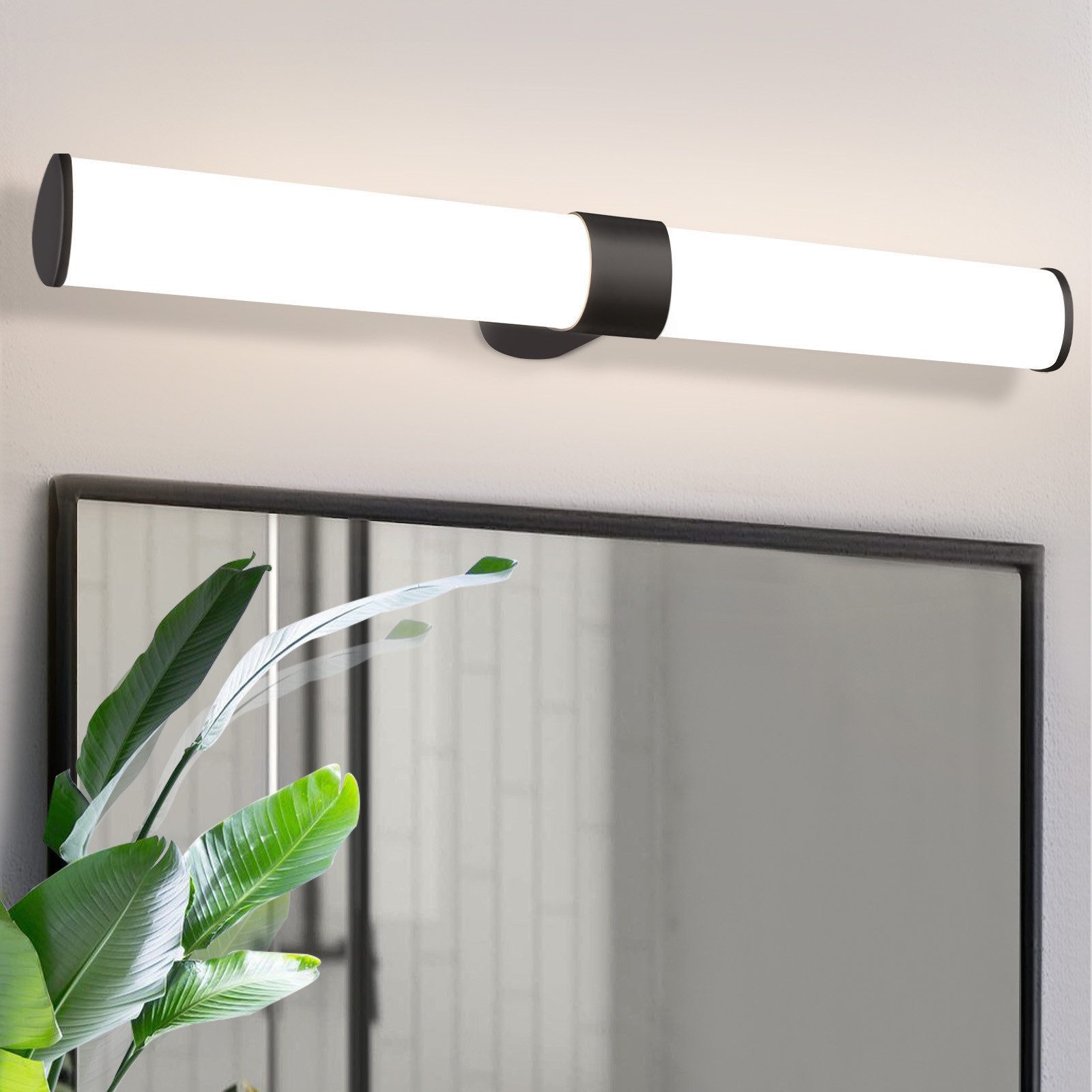 ZMH Spiegelleuchte Spiegellampe - Modern 40/60CM Chrom Schlafzimmer, Augenschutz, LED fest integriert, 4000k, Neutralweiß 4000K Feuchtraumleuchte Modern