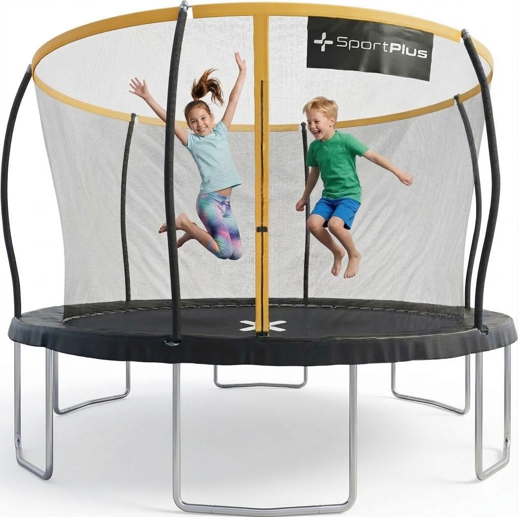 SportPlus Gartentrampolin Trampolin Ø 366 cm, Outdoor Kindertrampolin mit Randabdeckung, stabiles Gartentrampolin, auch für Erwachsene bis 150kg
