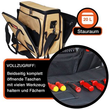 YPC Werkzeugtasche "Operator" Werkzeugtasche XL, 40x32x20cm, 20 kg Tragkraft, robust, geräumig, reißfest, wasserabweisend