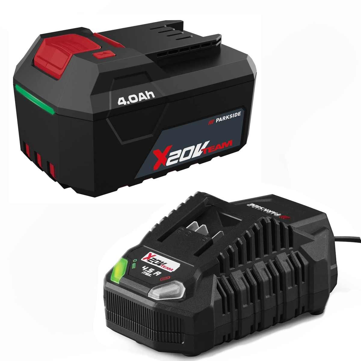 Parkside Parkside Akku 20V 4.0 Ah PAP 204 + Schnellladegerät PLG 20 C3, 4.5A Akku Starter-Set