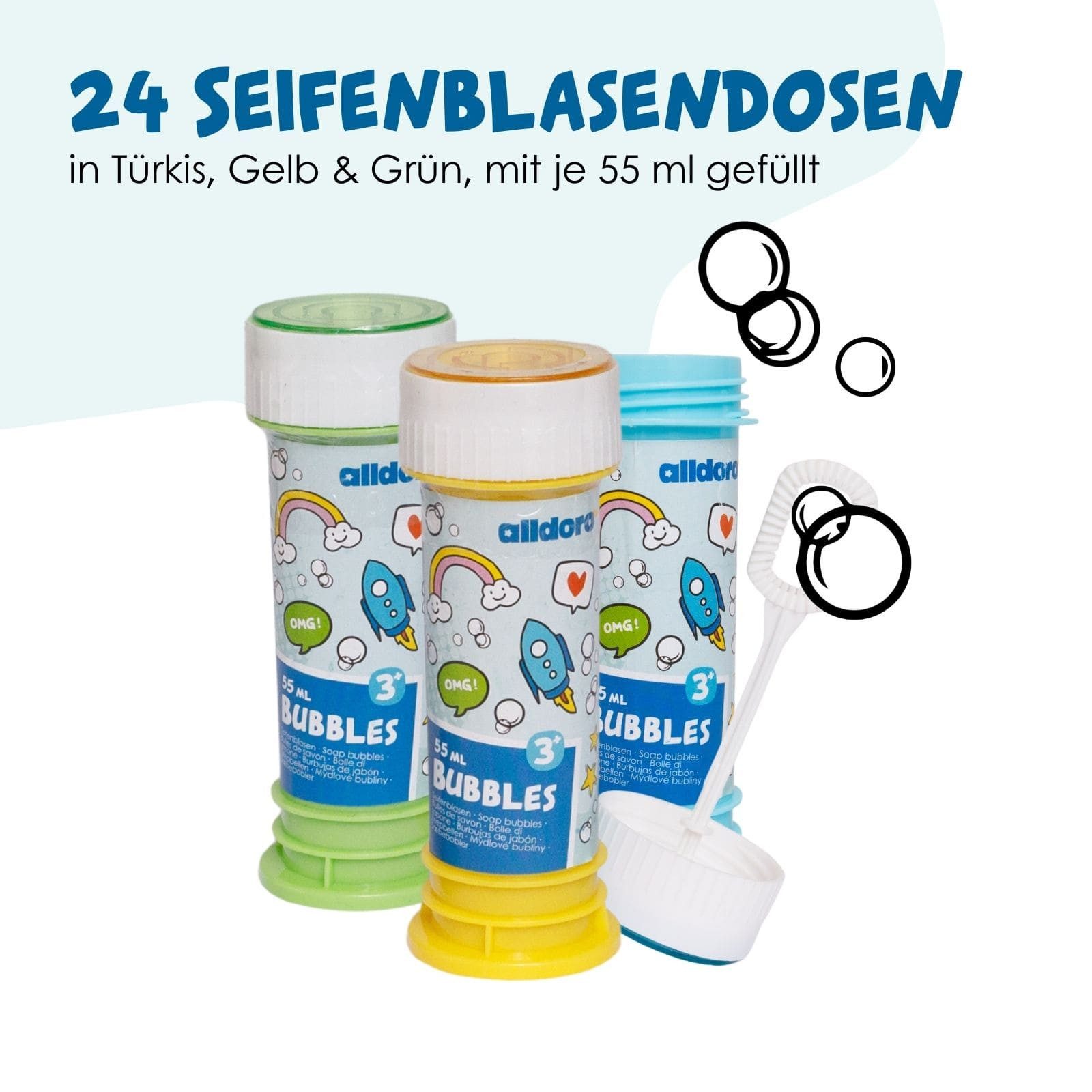 alldoro Seifenblasenstab 24er Seifenblasen-Set, Seifenblasenstäbe mit Murme günstig online kaufen