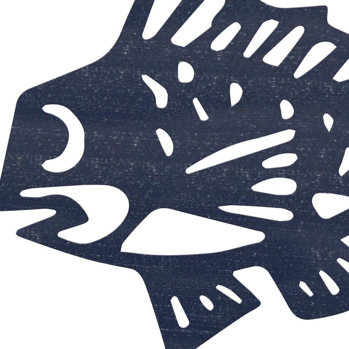 Bigbuy Wanddekoobjekt Bild Fisch Marineblau x 36 cm Metall 26