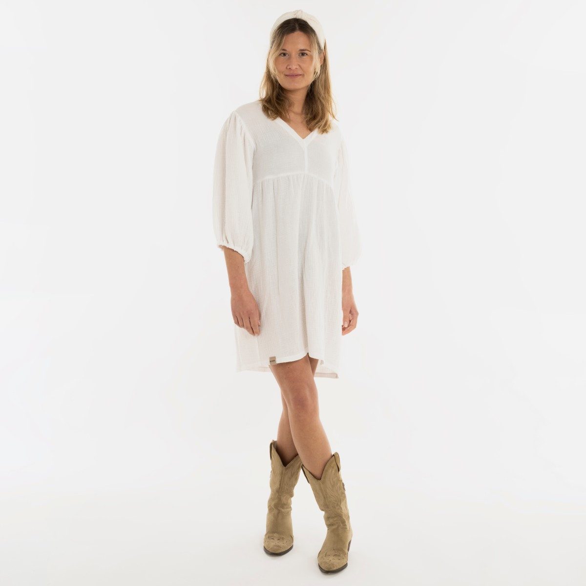 Knit Factory Strickkleid Drew Woolwhite 40 42 Weiß 40/42 (Spar-Set, 1-tlg., 1 x Drew Kleid Woolwhite - 40/42) Modell Drew, für Frühjahr, Sommer