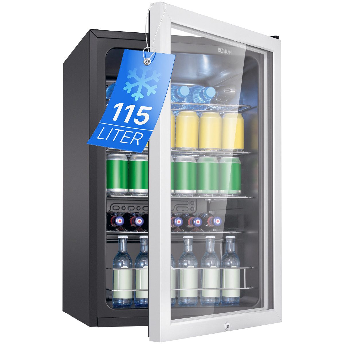 BOMANN Getränkekühlschrank KSG 7288, 84.5 cm hoch, 54 cm breit, mit 115L Nutzinhalt & abschließbarer Gerätetür