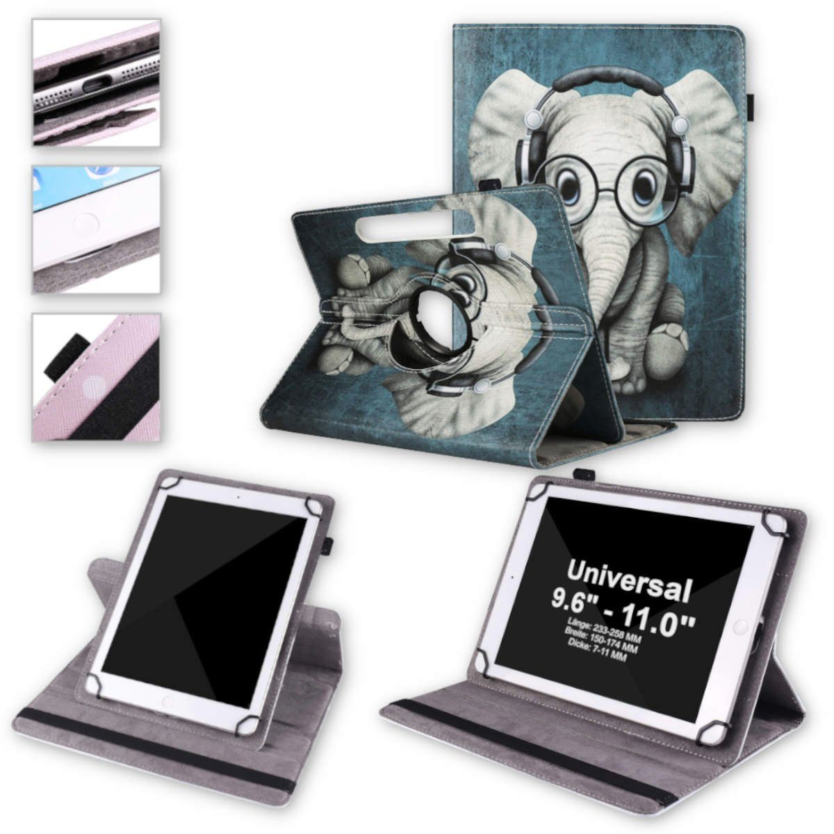 Wigento Tablet-Hülle Für Xiaomi Redmi Pad 2 / SE 11 360 Grad Universell Tablet Tasche Etuis