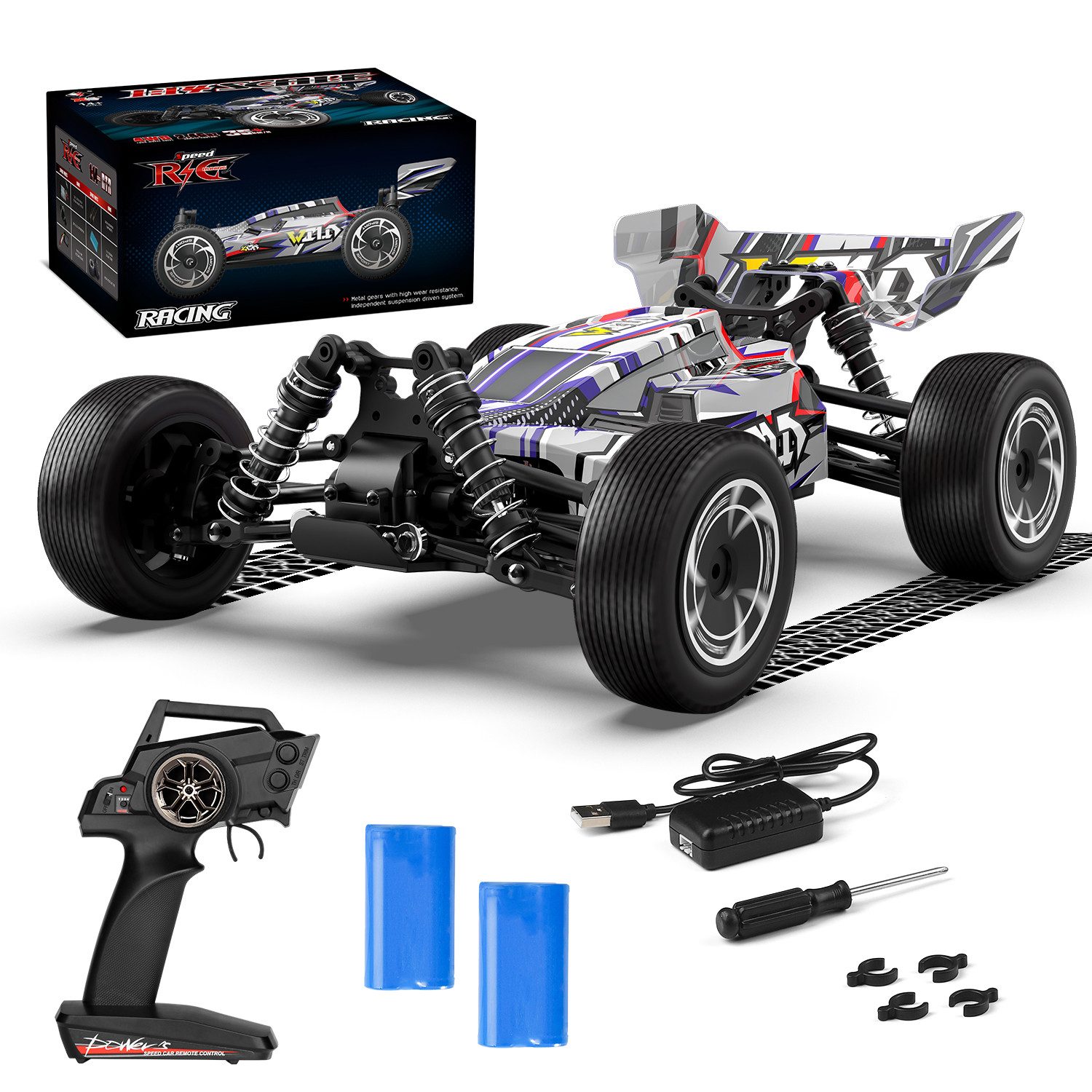 RC-Auto Ferngesteuertes Auto, 1/14 4WD RC Auto ab 6 8 10 Jahre, 2,4 GHz 35km/h
