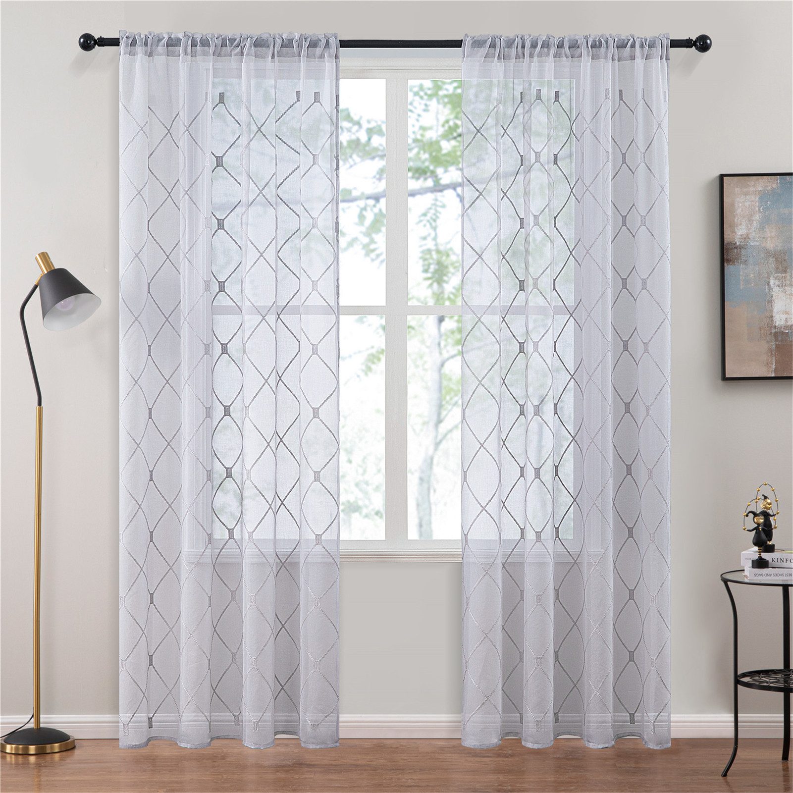 BYSURE Gardine, Stangendurchzug (2 St), halbtransparent, günstig online kaufen