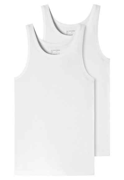 Schiesser Unterhemd »2er-Pack - 95/5 - Organic Cotton« (Spar-Set, 2-St) Unterhemd - Baumwolle - Tiefer Rundhalsausschnitt, Perfekter Sitz, Elastische Single-Jersey Qualität