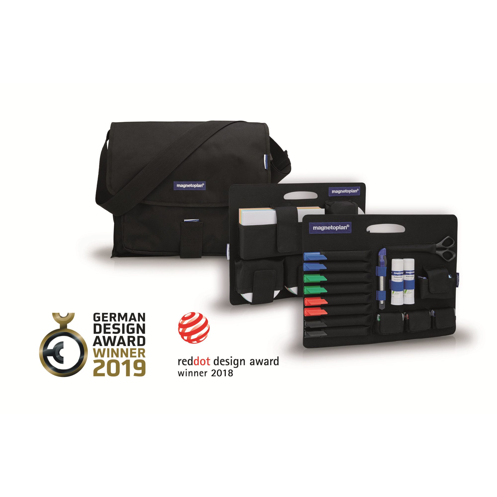 magnetoplan® Moderationskoffer Moderatorentasche Messenger 11117 +Moderatoren-Kit
