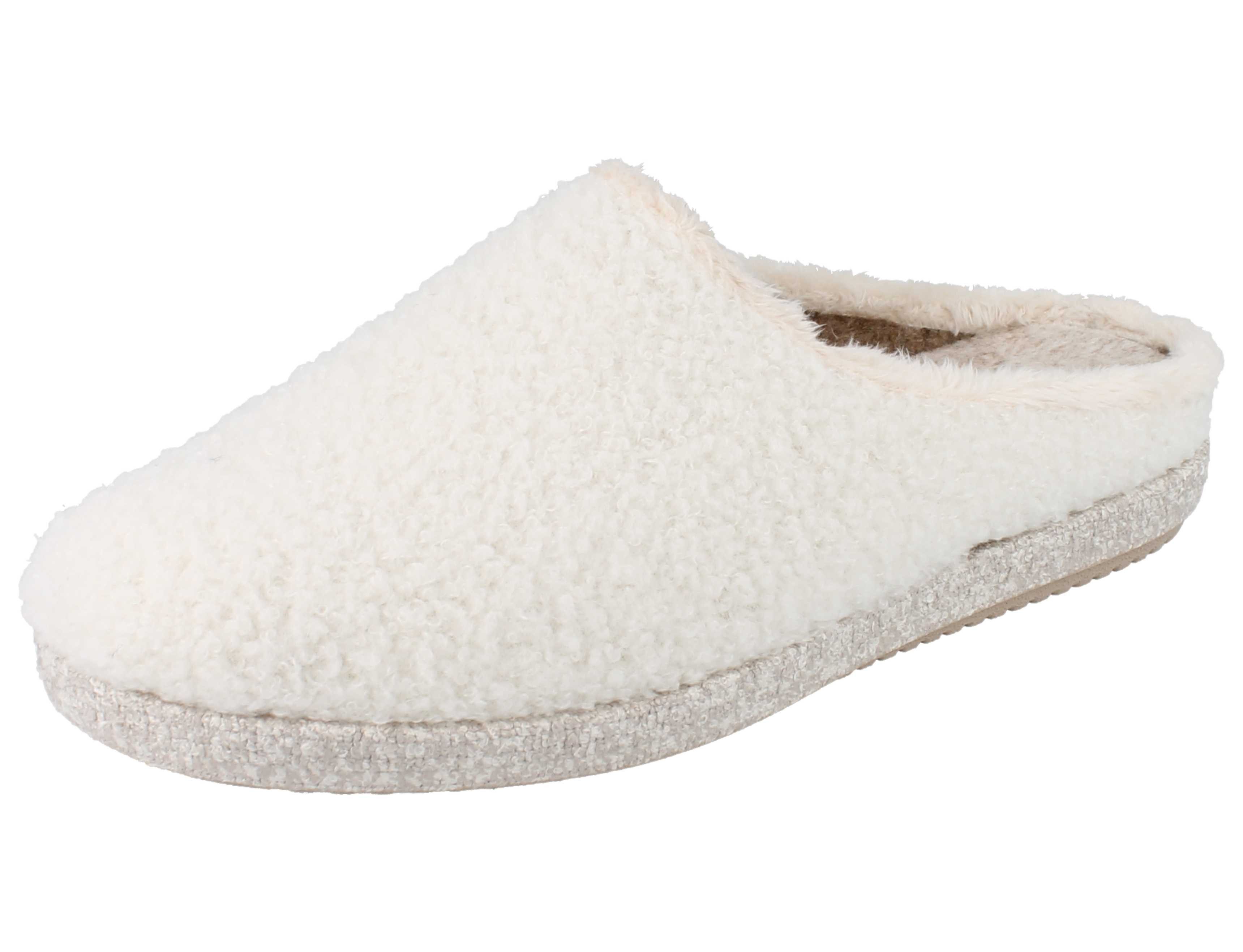 Longo LONGO Damen Hausschuhe weiss beige Textil - Größe: 37 Clog Wechselfußbett