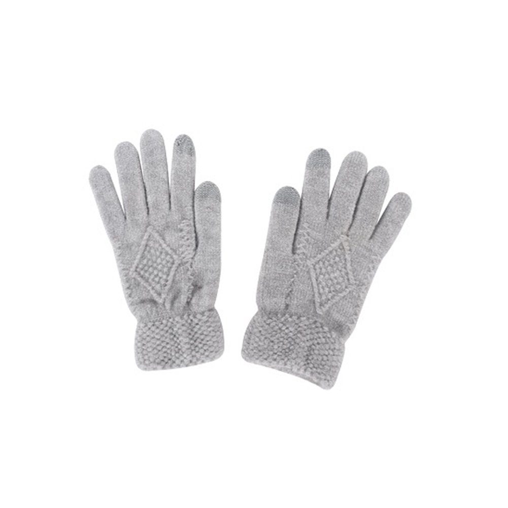 LYDMN Set,Winterliche Handschuh, 3-teiliges Thermohandschuhe und Wärme Schal Mütze Schal Wintermütze grau Strickhandschuhe