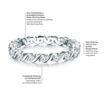 Trilani Silberring Verlobungsring aus 925 Sterling Silber, mit Zirkonia