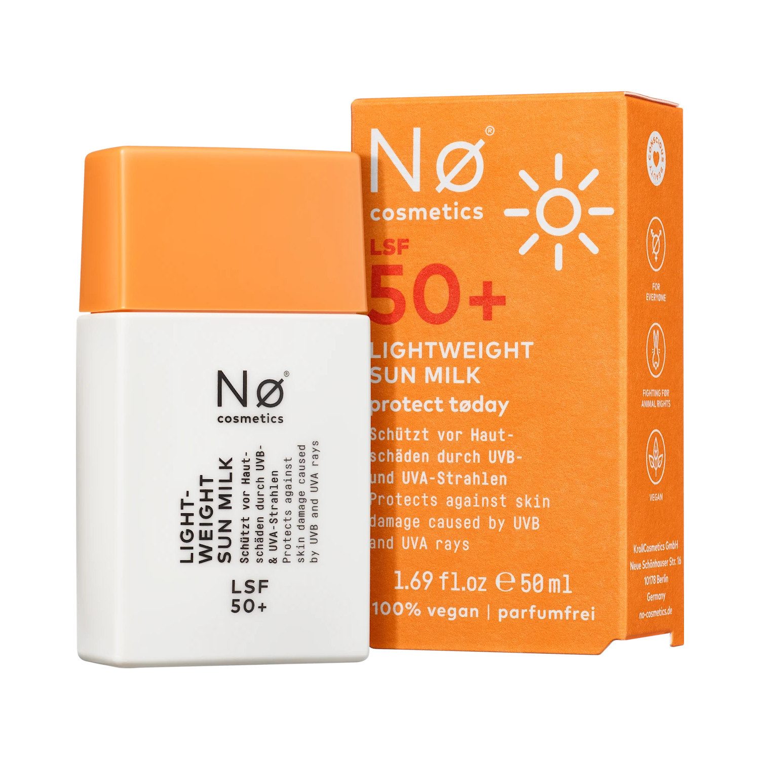 NO Cosmetics Sonnenschutzmilch nø cosmetics Lightweight Sun Milk LSF 50+, 1-tlg., LSF 50+ UVA 21 Mattierend Ölige & Mischhaut