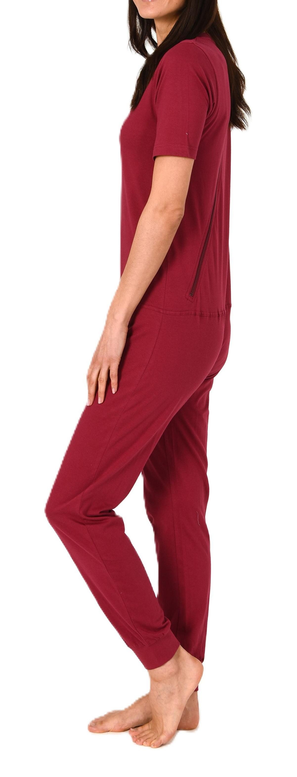 Normann Pyjama Damen Pflegeoverall kurzarm mit langen Bein + Rücken Reißverschluß – Bild 2 von 4
