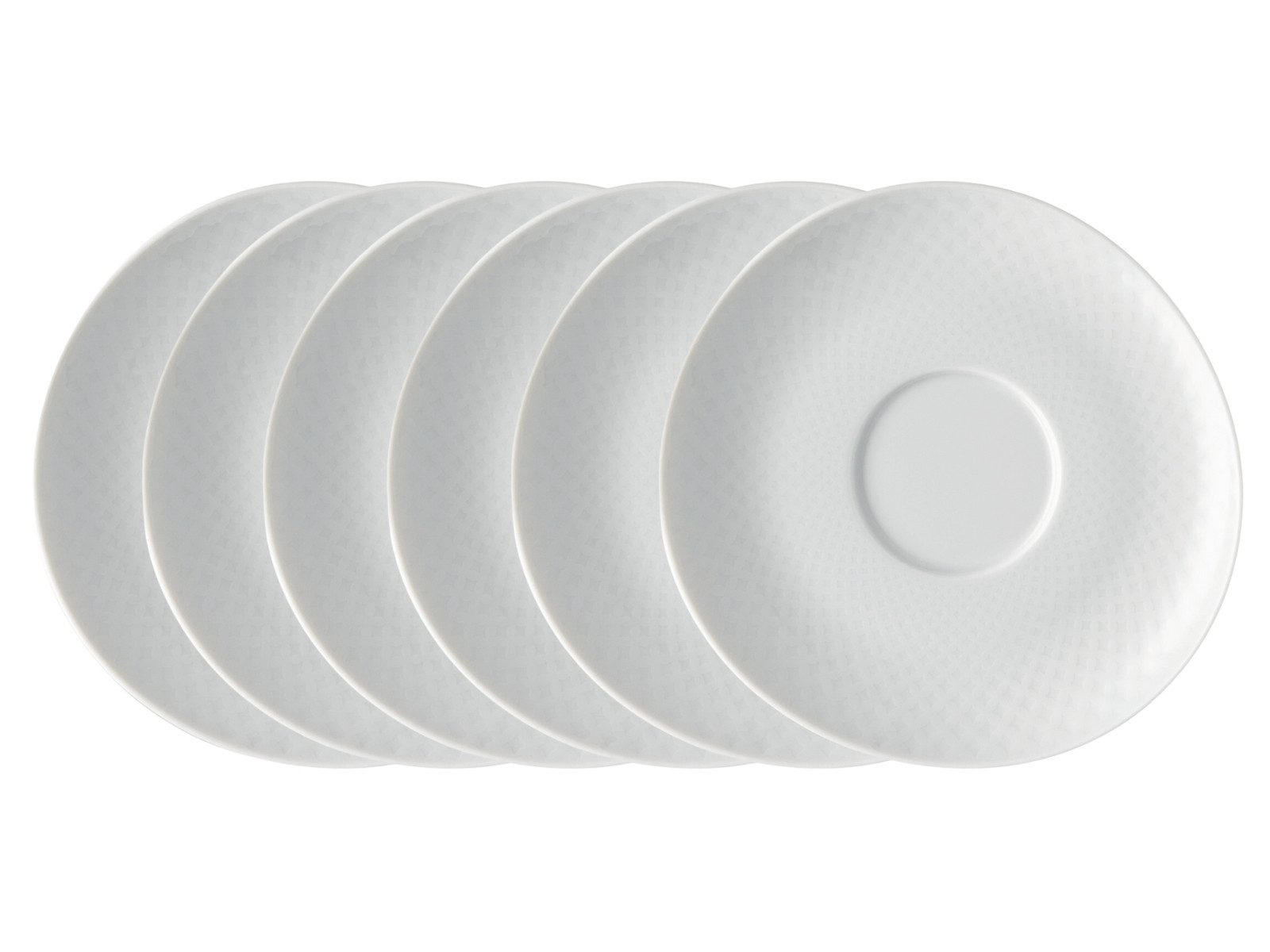 Rosenthal Geschirr-Set Junto weiss Cafe au Lait Untertasse 18 cm Set6, Porzellan