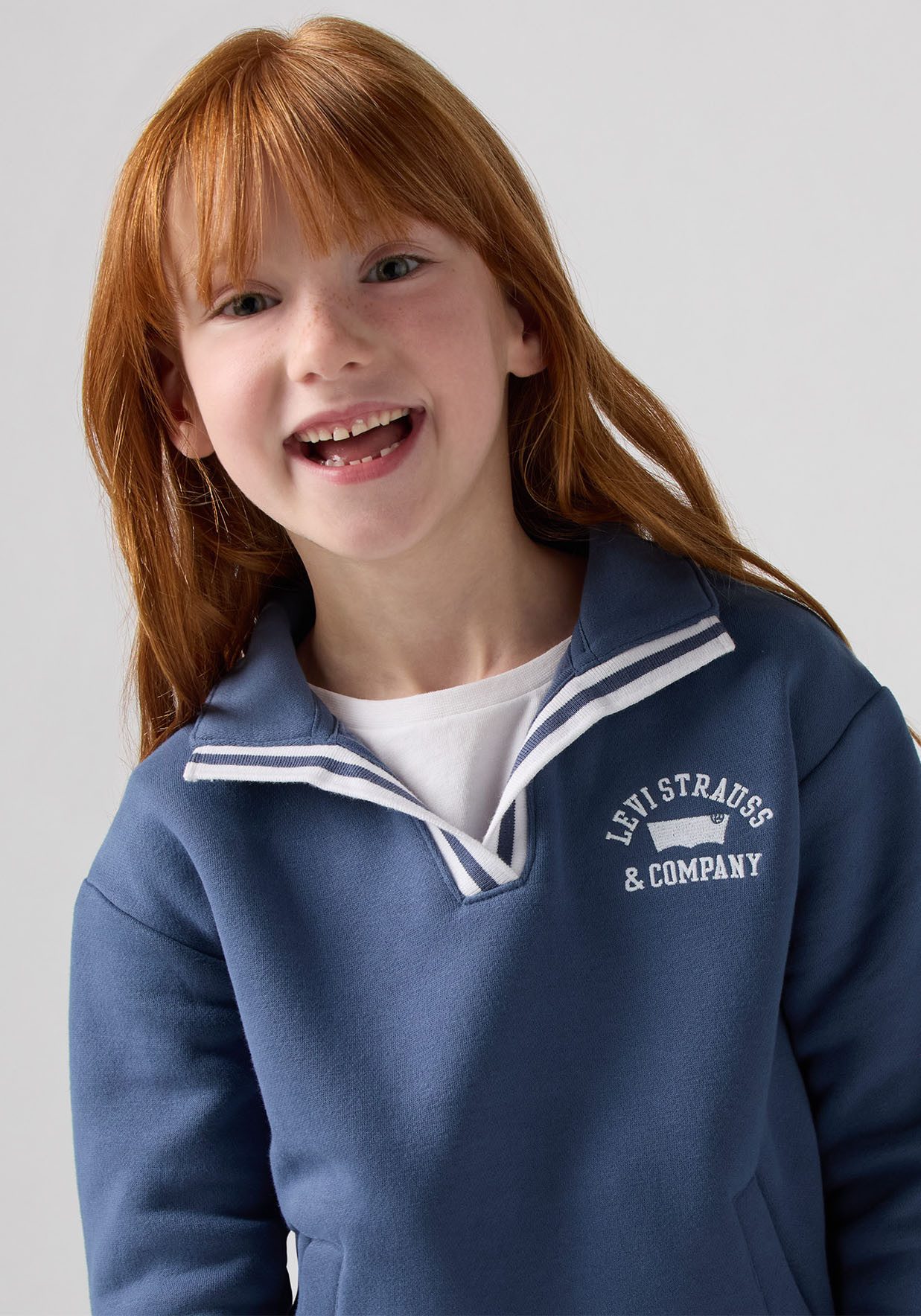 Levi's® Kids Sweatshirt LVG COLLEGIATE LS COLLAR TOP mit Umlegekragen und Taschen, for Girls – Bild 3 von 5