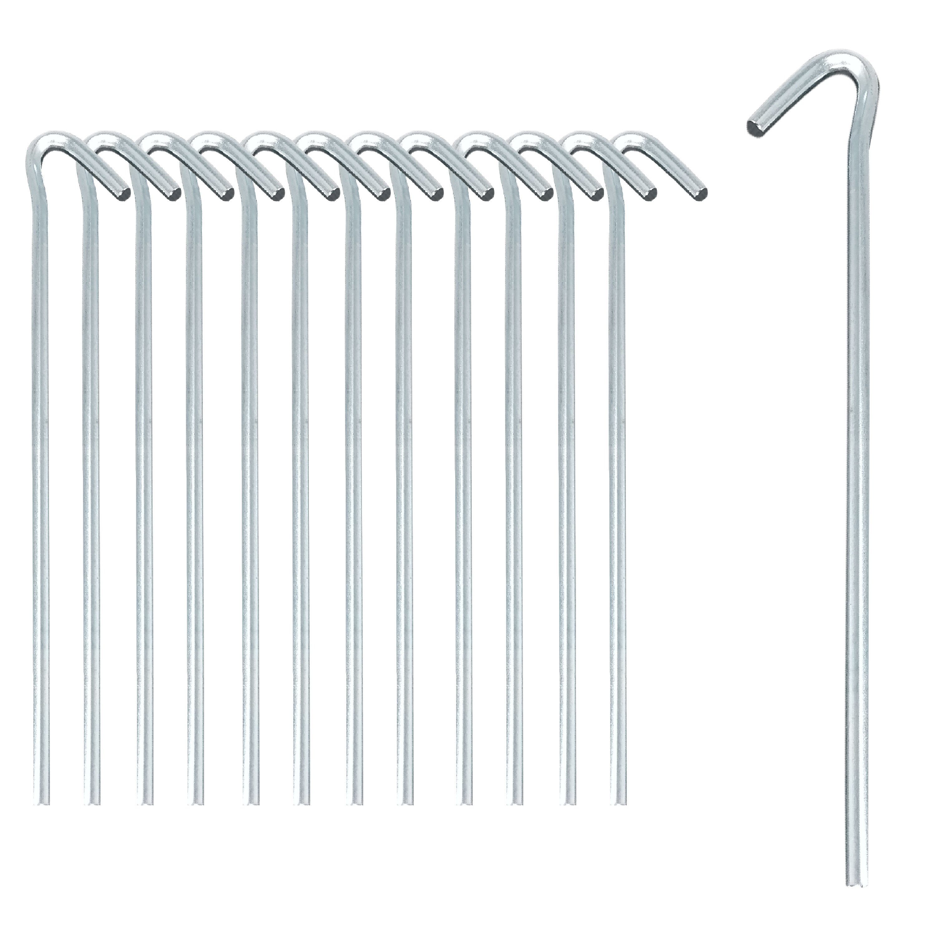 Zelthering 12x Zelthering Camping Heringe 25cm Felsnagel Zelt 5mm Stahl Verzinkt