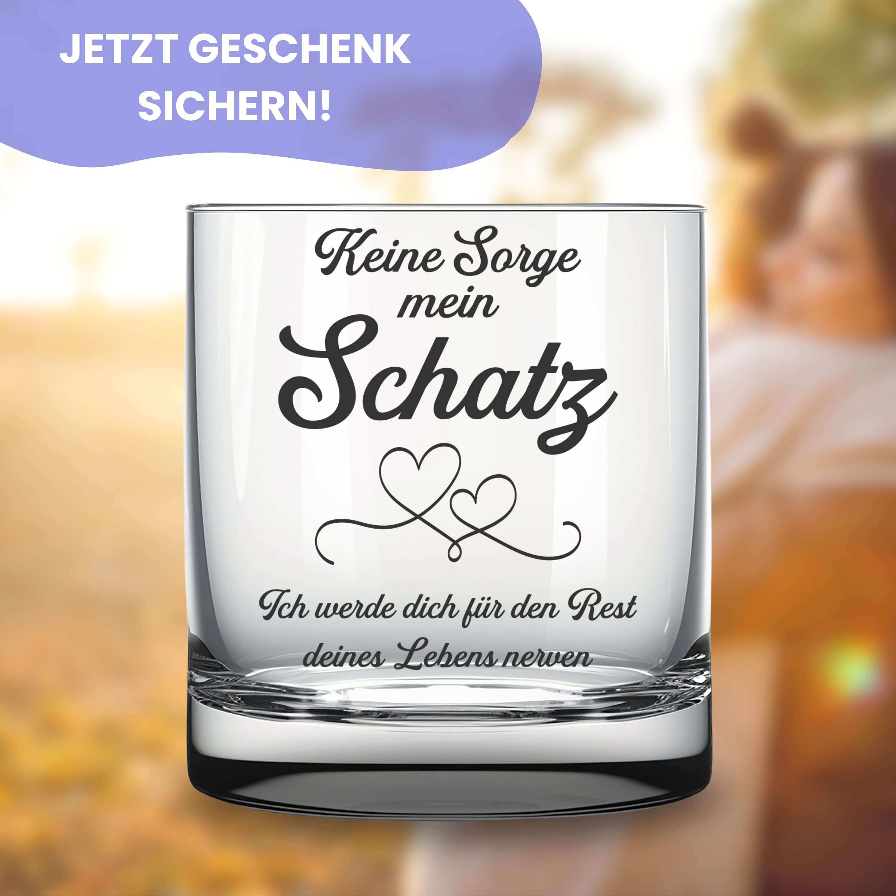Lasernauten Whiskyglas Trinkglas mit Gravur lustiges Geschenk für Partner Frau Mann Whisky, mit Gravur