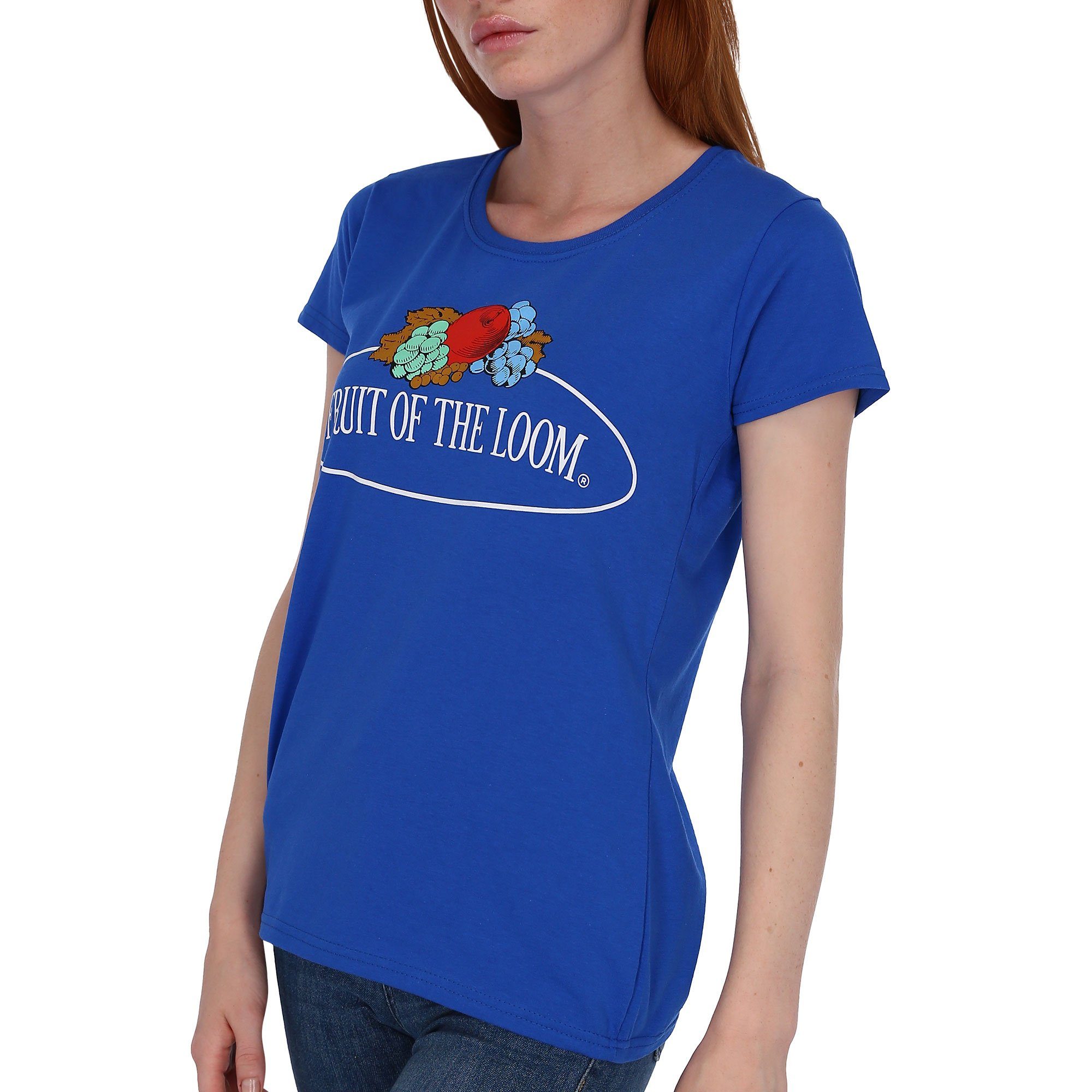 Fruit of the Loom Rundhalsshirt Fruit of the Loom Fruit of the Loom Damen T-Shirt mit Logo royal