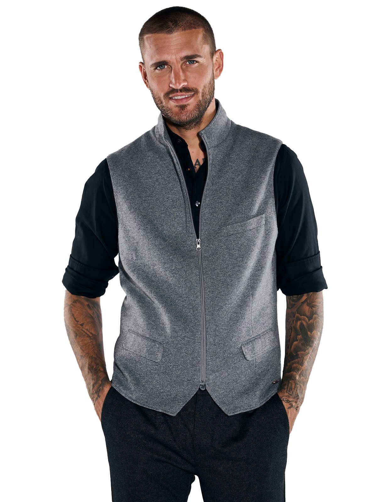 Anzugweste emilio adani Herren Sakko-Weste slim fit, Grau