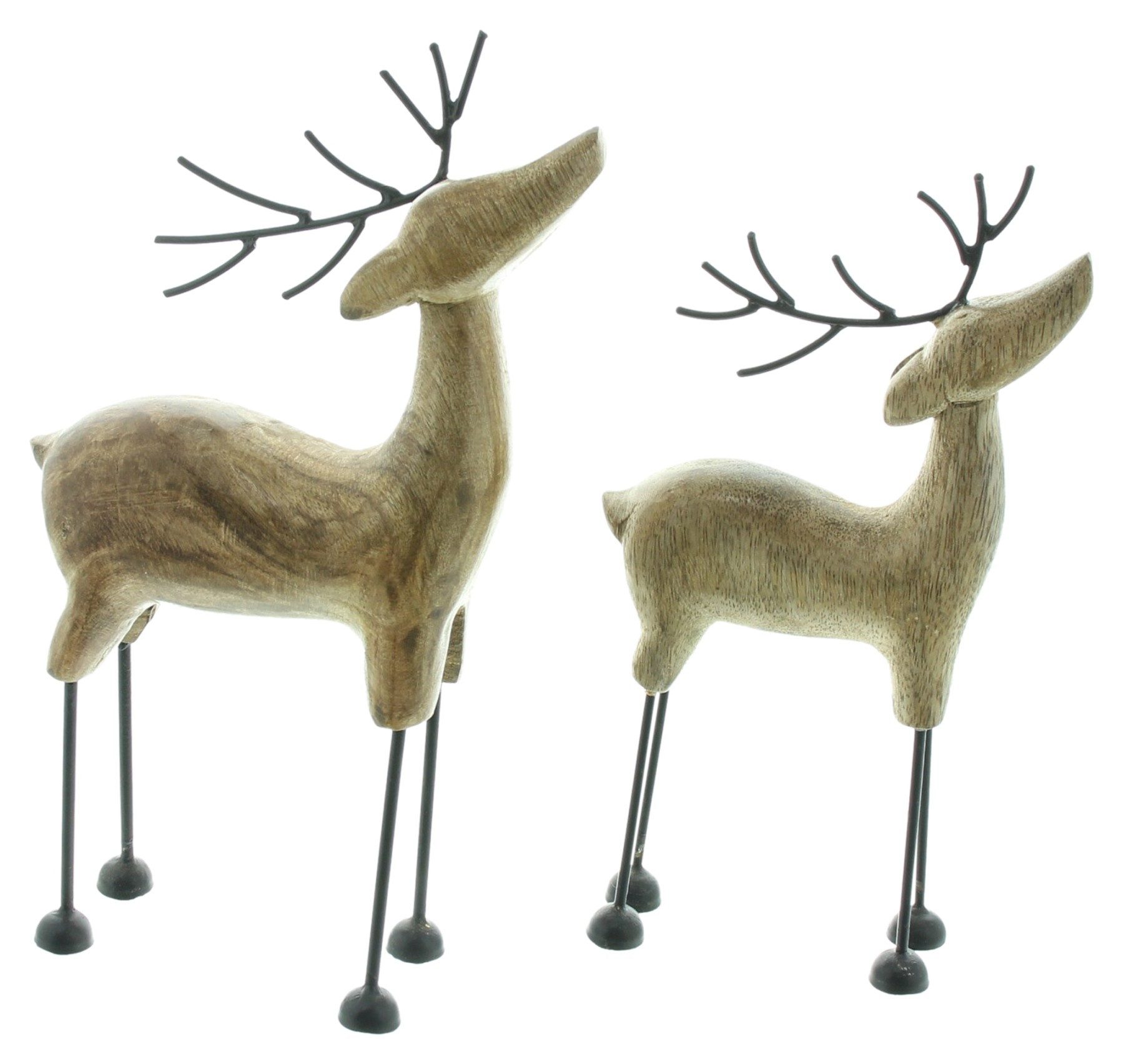 Dekoleidenschaft Dekofigur "Rentier" aus Mangoholz & Metall, Holz Winterdek günstig online kaufen