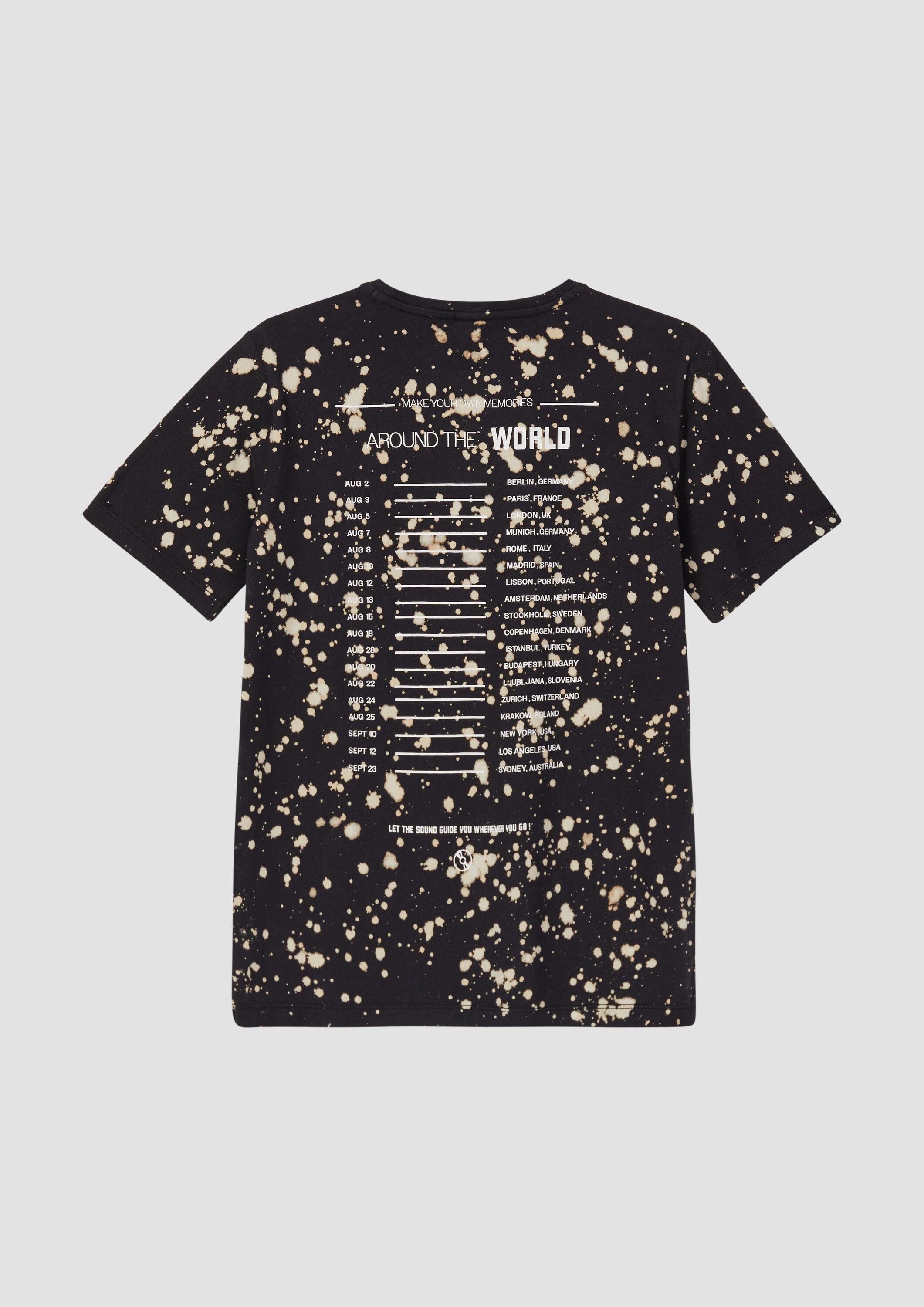 s.Oliver Kurzarmshirt T-Shirt Jersey-T-Shirt mit Garment Dye und Print