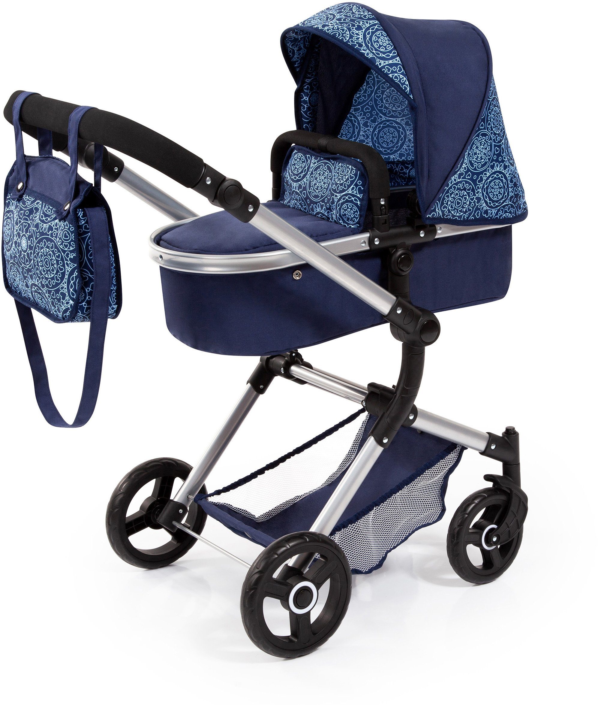 Bayer Kombi-Puppenwagen Vario, Blau, inkl. Wickeltasche günstig online kaufen