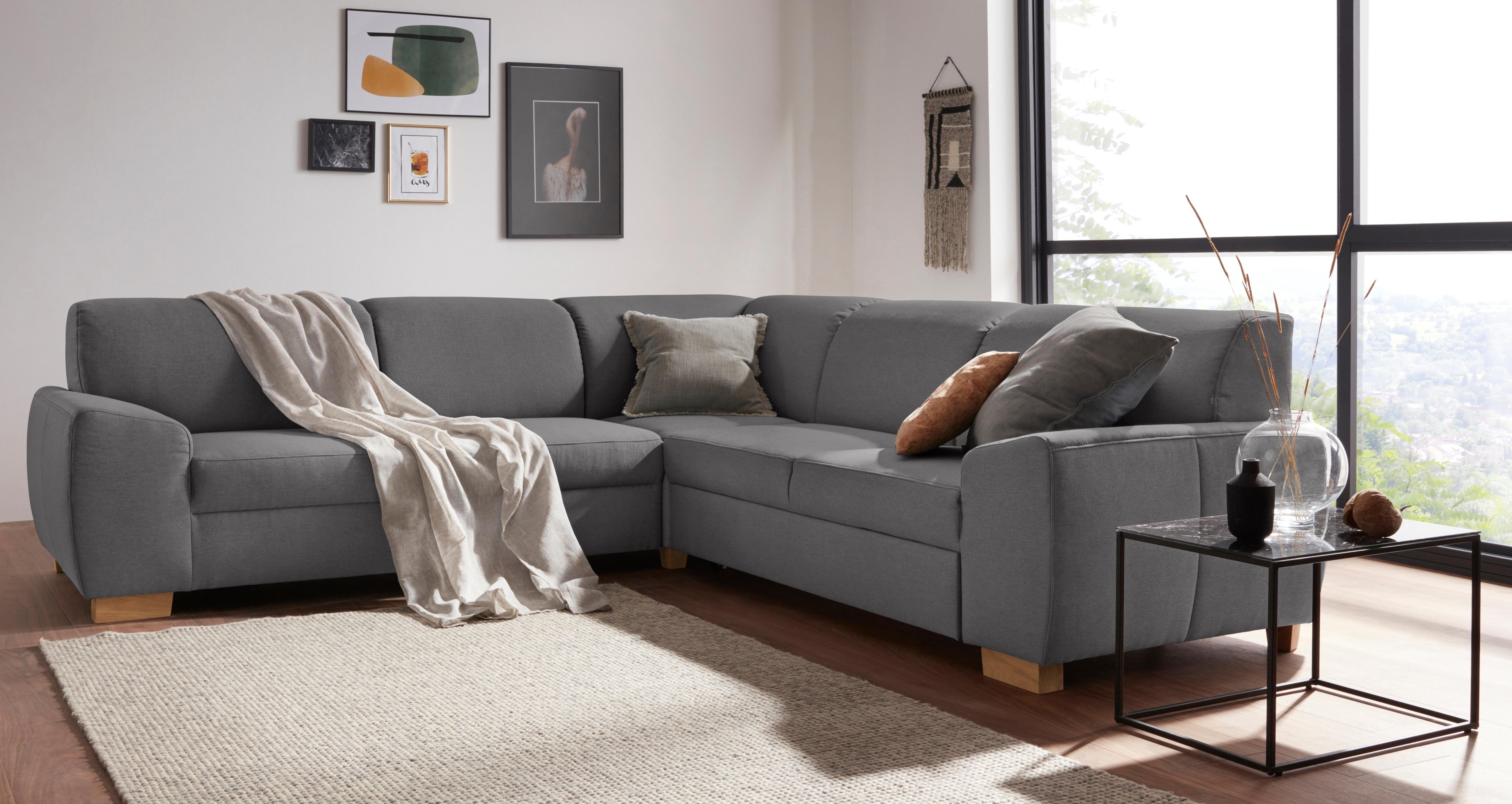 DOMO collection Ecksofa Incanto kubische Formensprache, komfortabel, flache Armlehnen, L-Form, ohne Bettfunktion, Stellmaße: 260/260cm