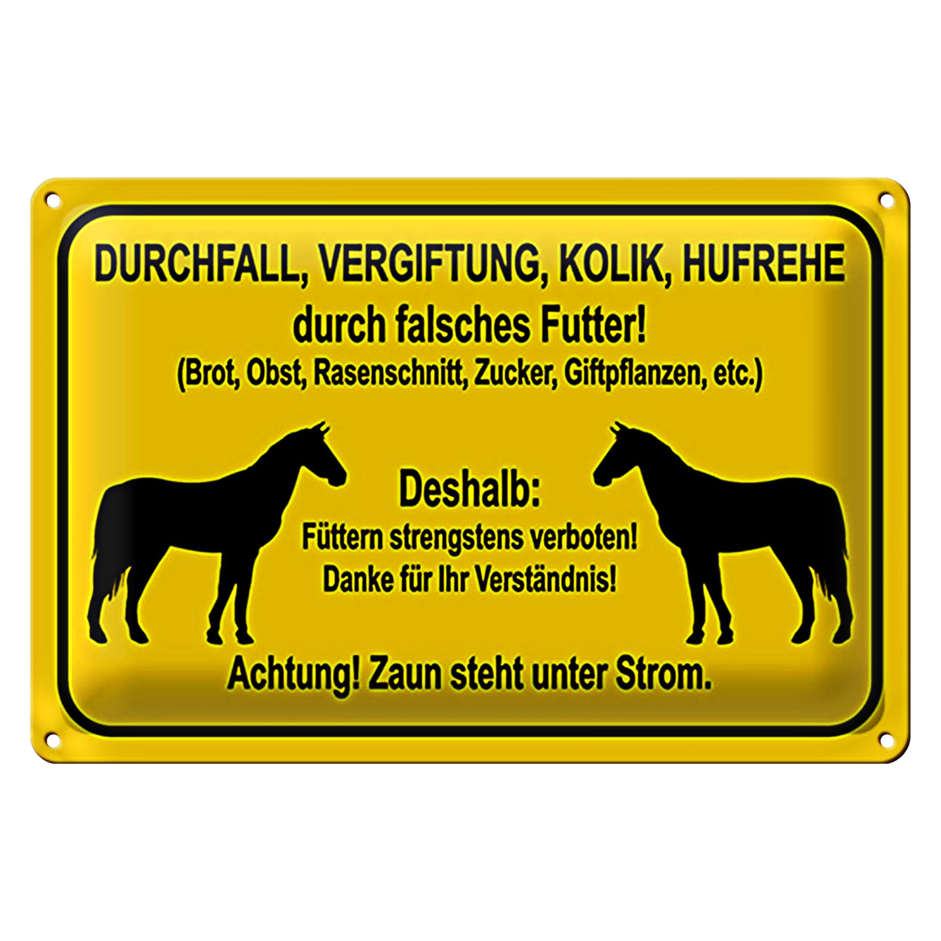 Roomando Metallschild Hinweis 40x30cm füttern strengstens verboten