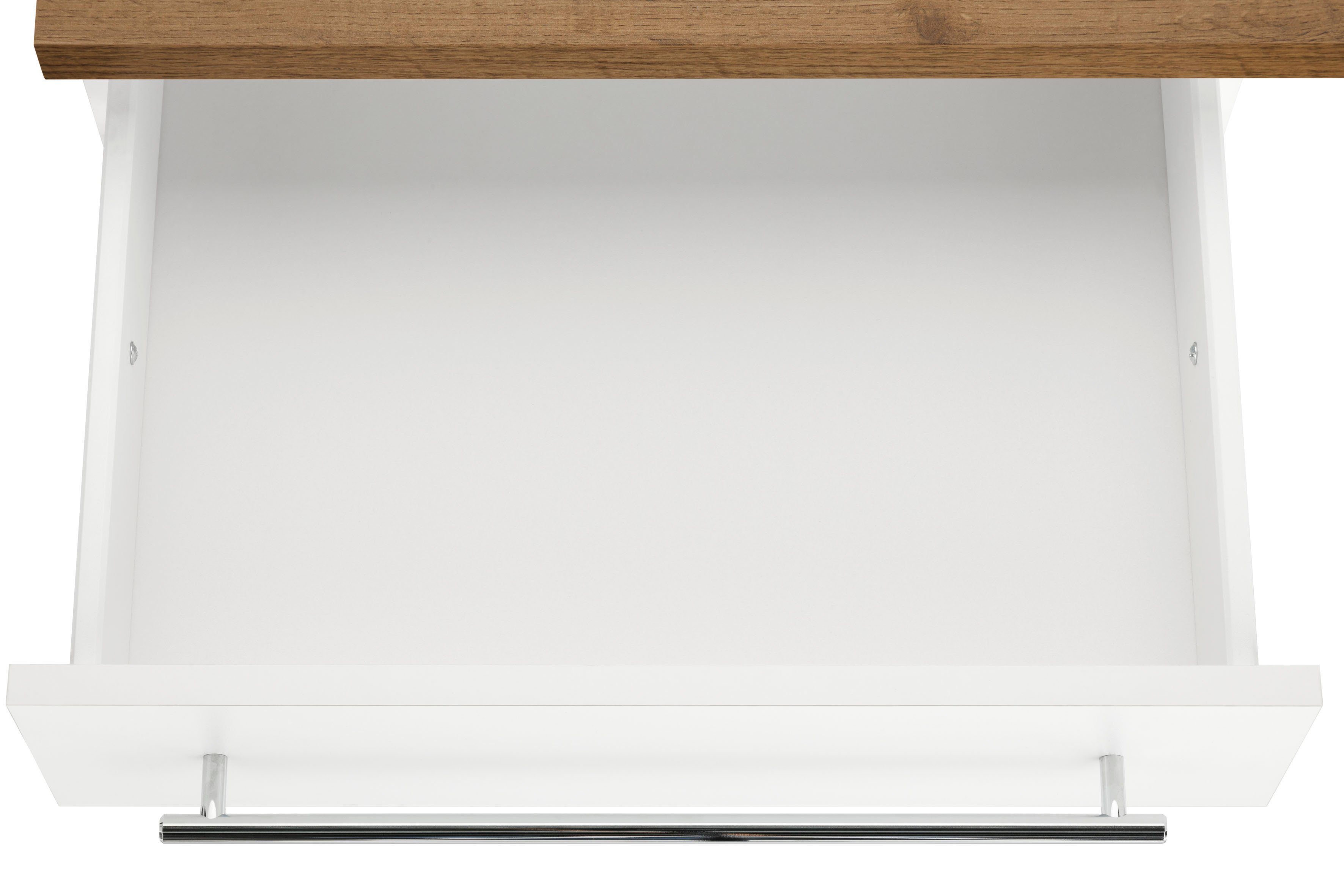 HELD Stellbreite Samos, cm MÖBEL E-Geräten, mit weiß/wotaneichefarben | Winkelküche weiß 200/270