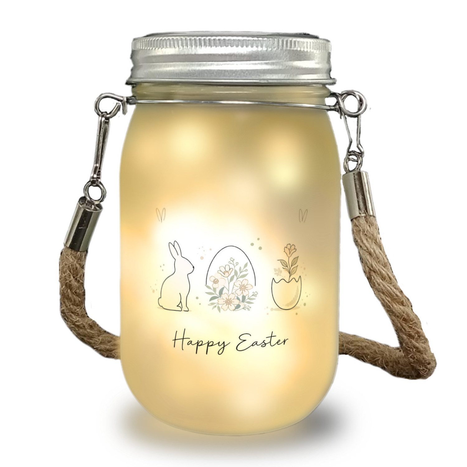 speecheese Dekolicht Happy Easter Solarlicht mit Hase Ei Design