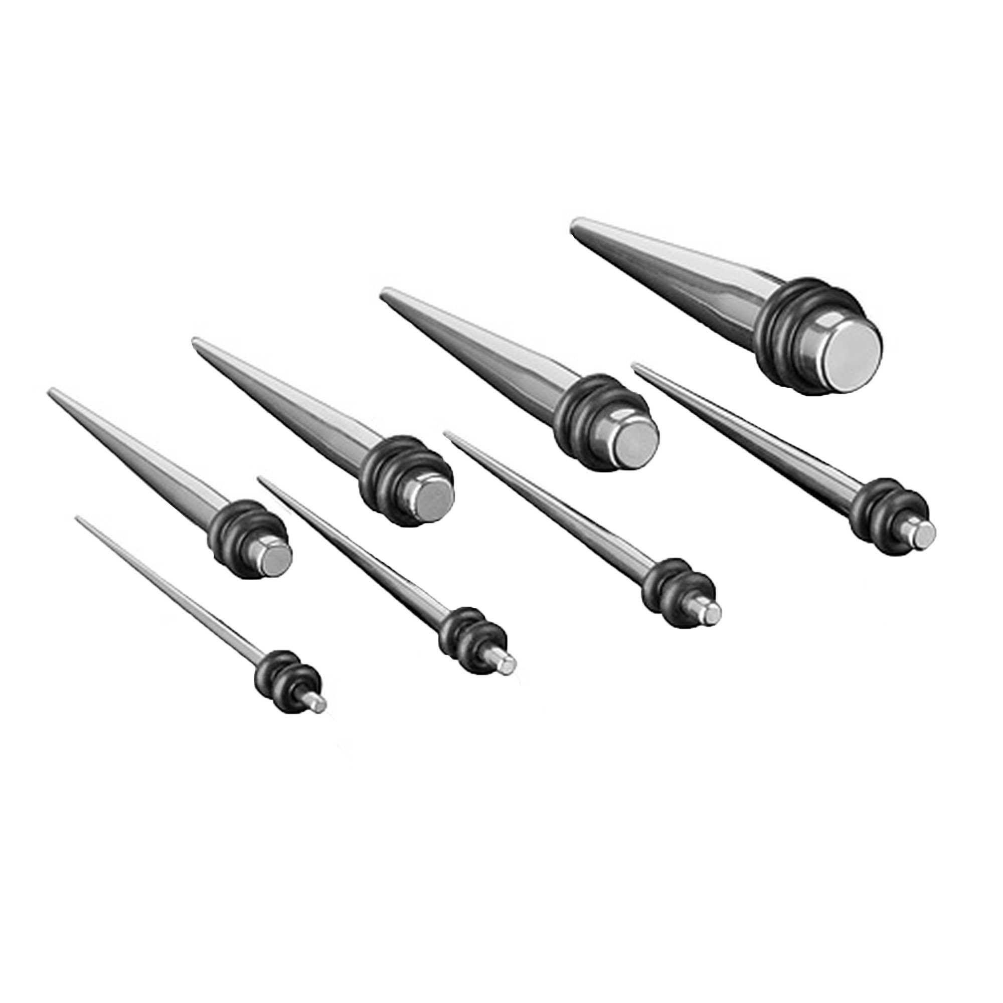 Taffstyle Dehnungsstab Stab Piercing Ohrpiercing Dehnstab 8er Taper Dehnstab SET Ohr Expander Edelstahl Ohr Silber Dehnungsstab Stab