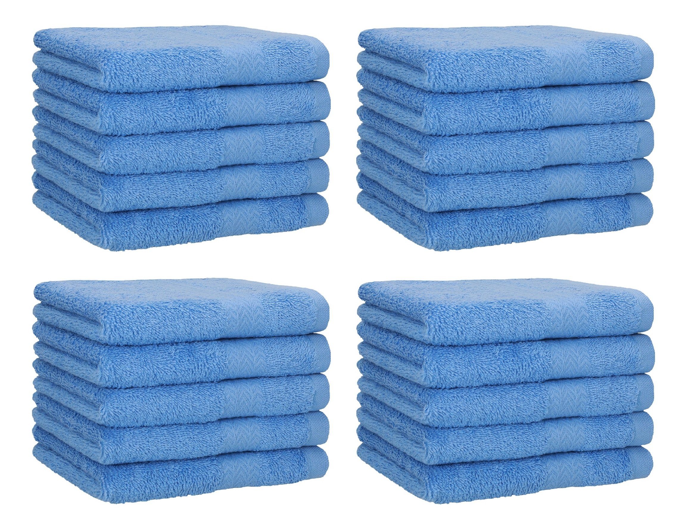 Betz Полотенца для гостей 20 er Gästetuch-Set Premium 30x50 cm Farbe hellblau, 100% Baumwolle