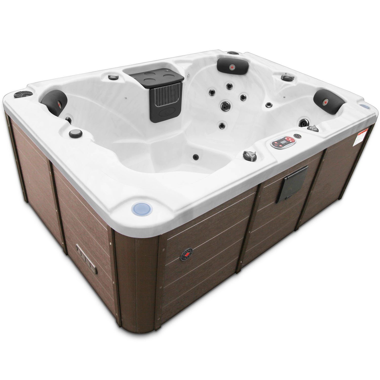 Canadian Spa GmbH Whirlpool Calgary UV, Aufstellbecken, Steckdosen fertig (Plug-and-Play), 213 cm x 150 cm, für 4 Personen, Inkl. UV & Ozon, Plug & Play-Funktion