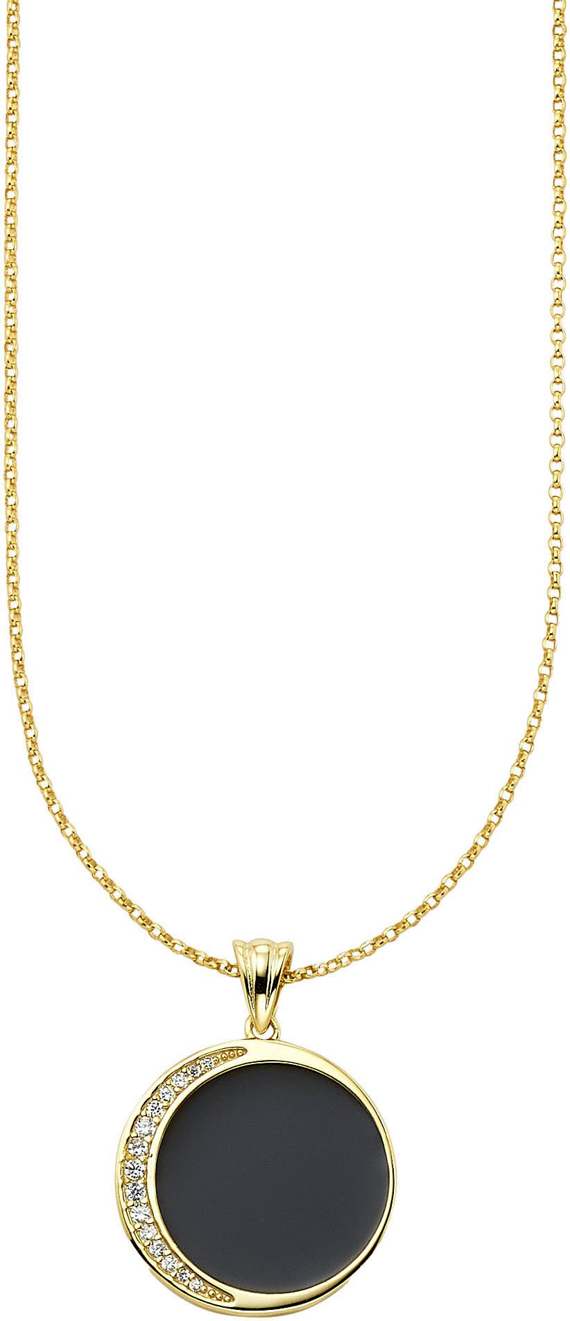 Aniston JEWELRY & WATCHES Kette mit Anhänger Schmuck Geschenk Silber 925 Halskette mit Anhänger schwarz, mit Zirkonia (synth)
