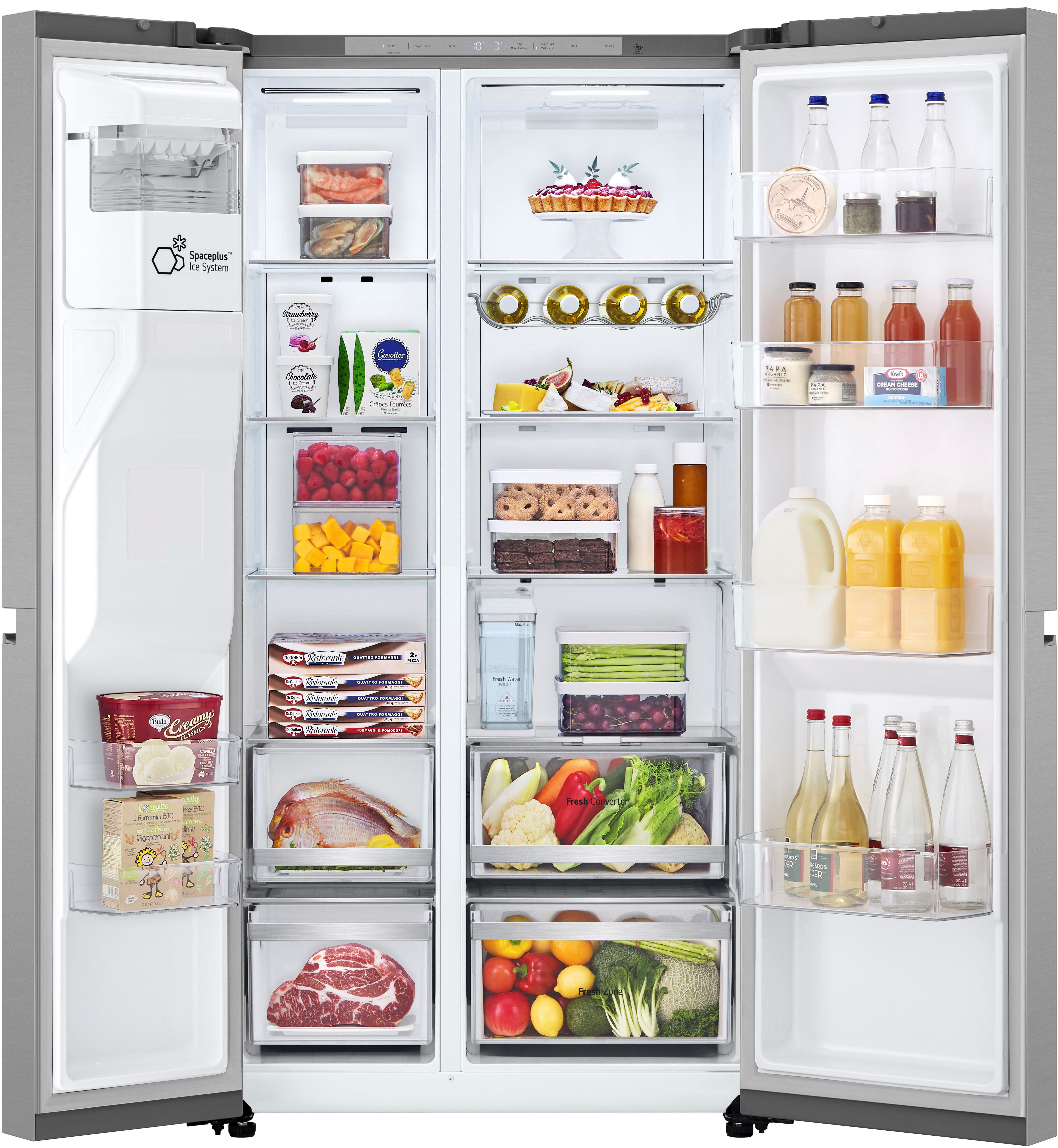 LG Side-by-Side GSLE81PYBD, 179 cm hoch, 91,3 cm breit, Wasser-/Eis-/Crushed Ice-Spender, Wassertank, Door Cooling+