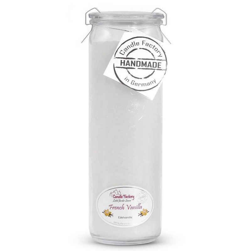 Landshop24 Duftkerze »Candle-Factory Duftkerze aus Stearin im Weckglas Big Jumbo« (Duft "French Vanilla), brennt bis zu 100h